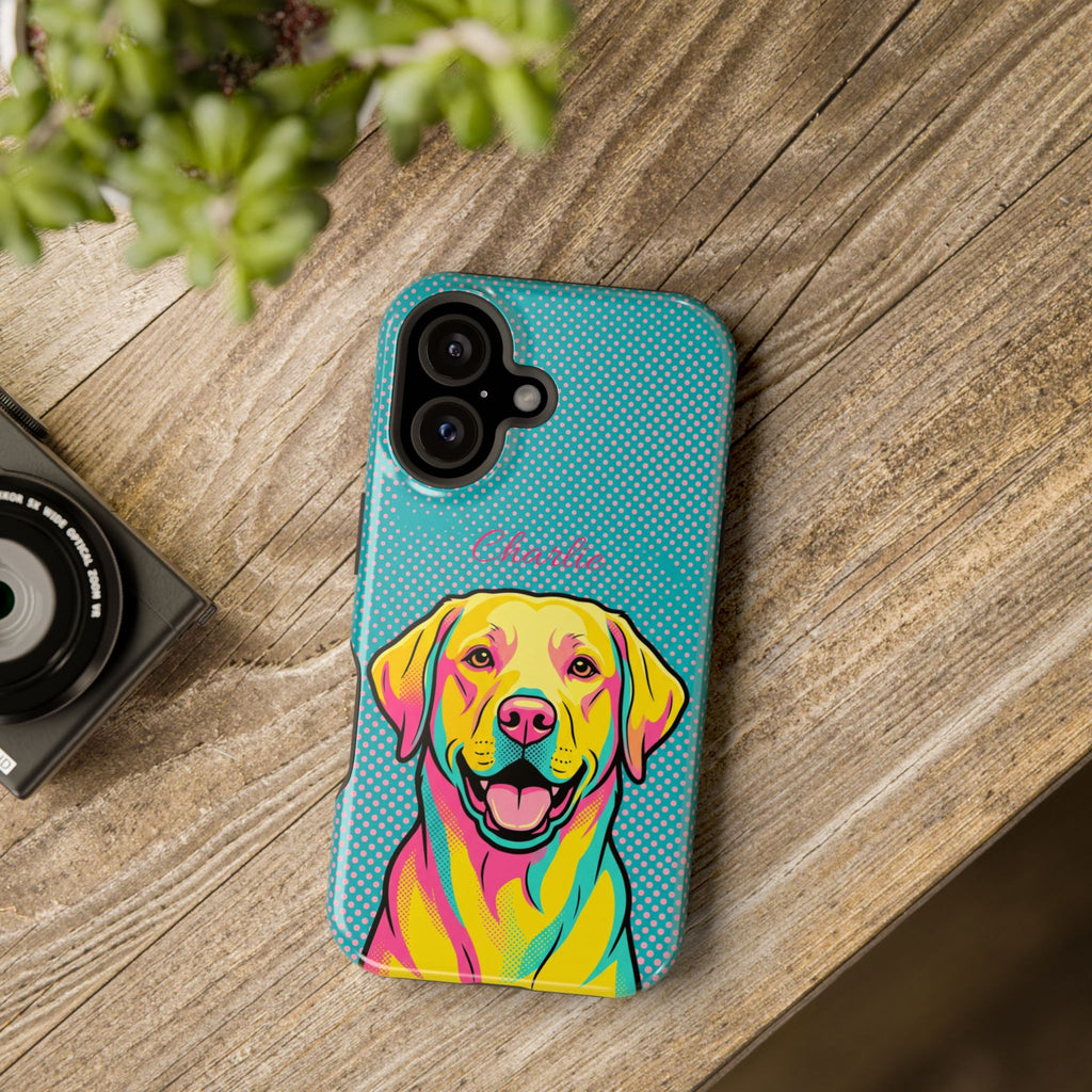 Personalized Pop Art Labrador Phone Case — Tough Magnetic Case with Wireless Charging