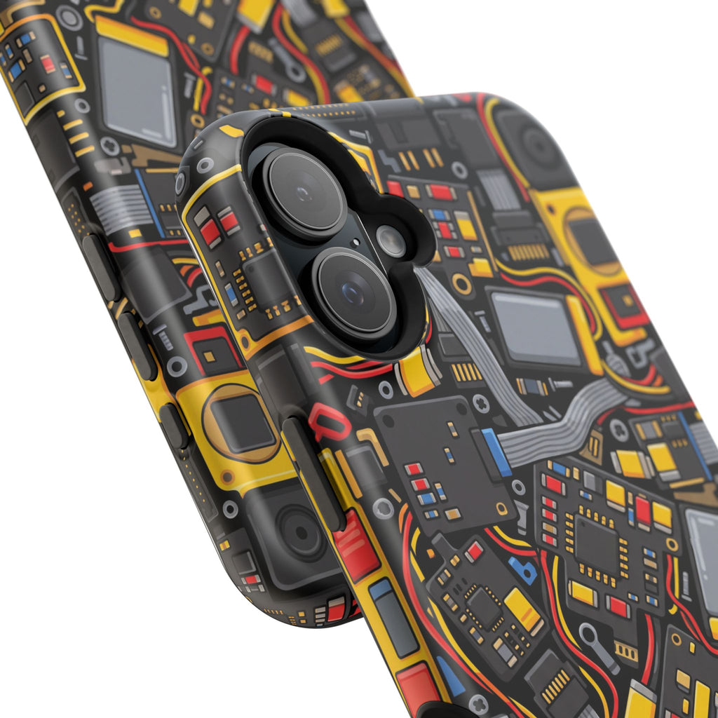 Voltage Board Phone Case — Yellow Circuit Wireless Charging Cover