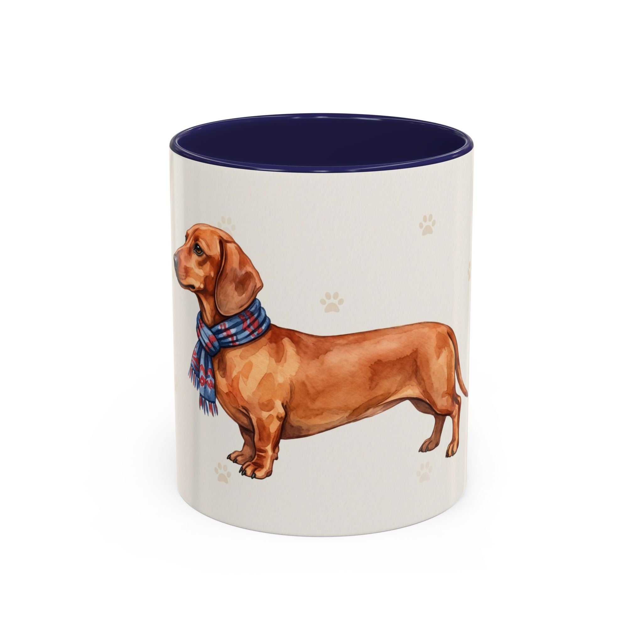 Dachshund Lover Mug – Wiener Dog with Scarf, Cute Watercolor Dachshund Gift Mug