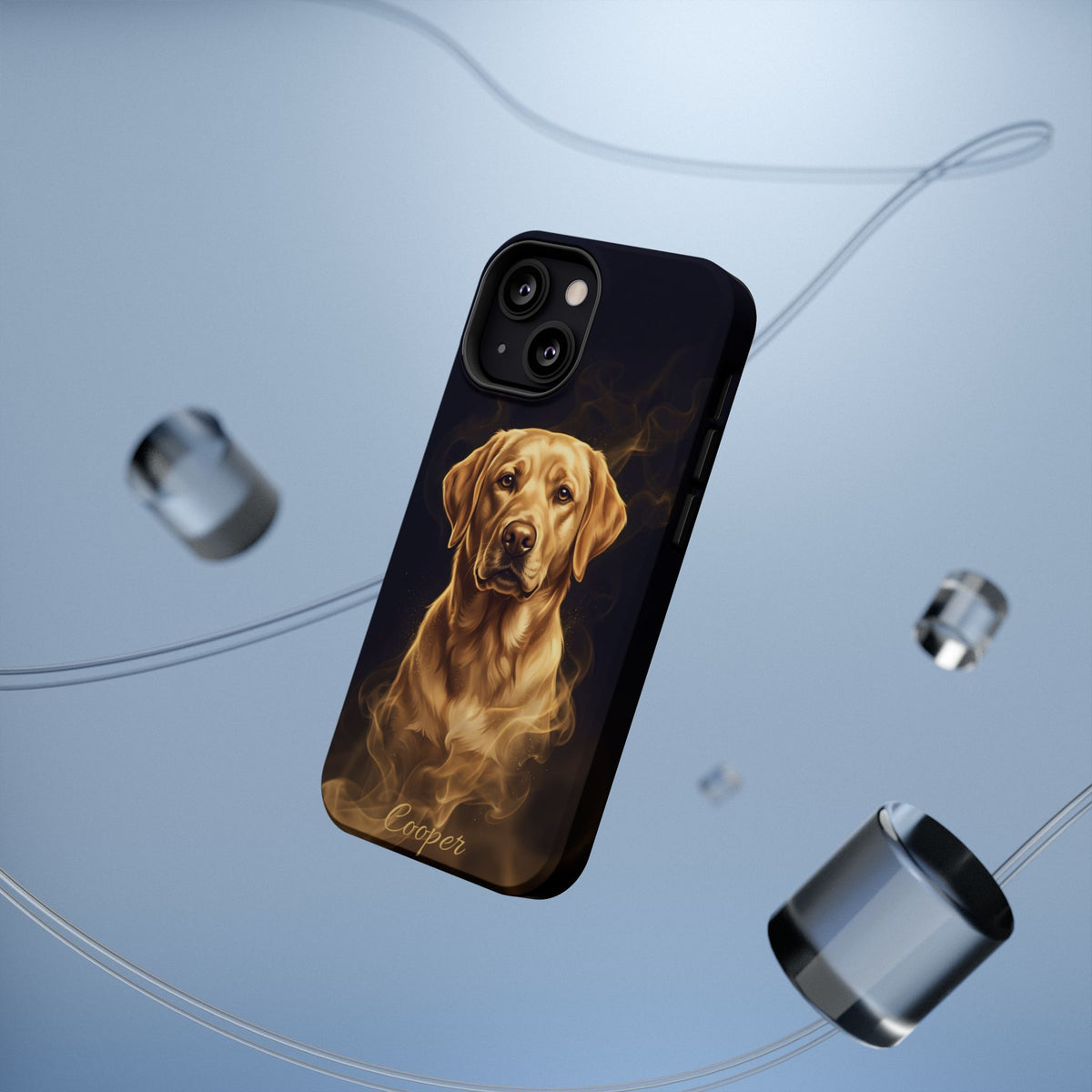 Personalized Gold Smoke Labrador Phone Case — Tough Magnetic Case with Wireless Charging