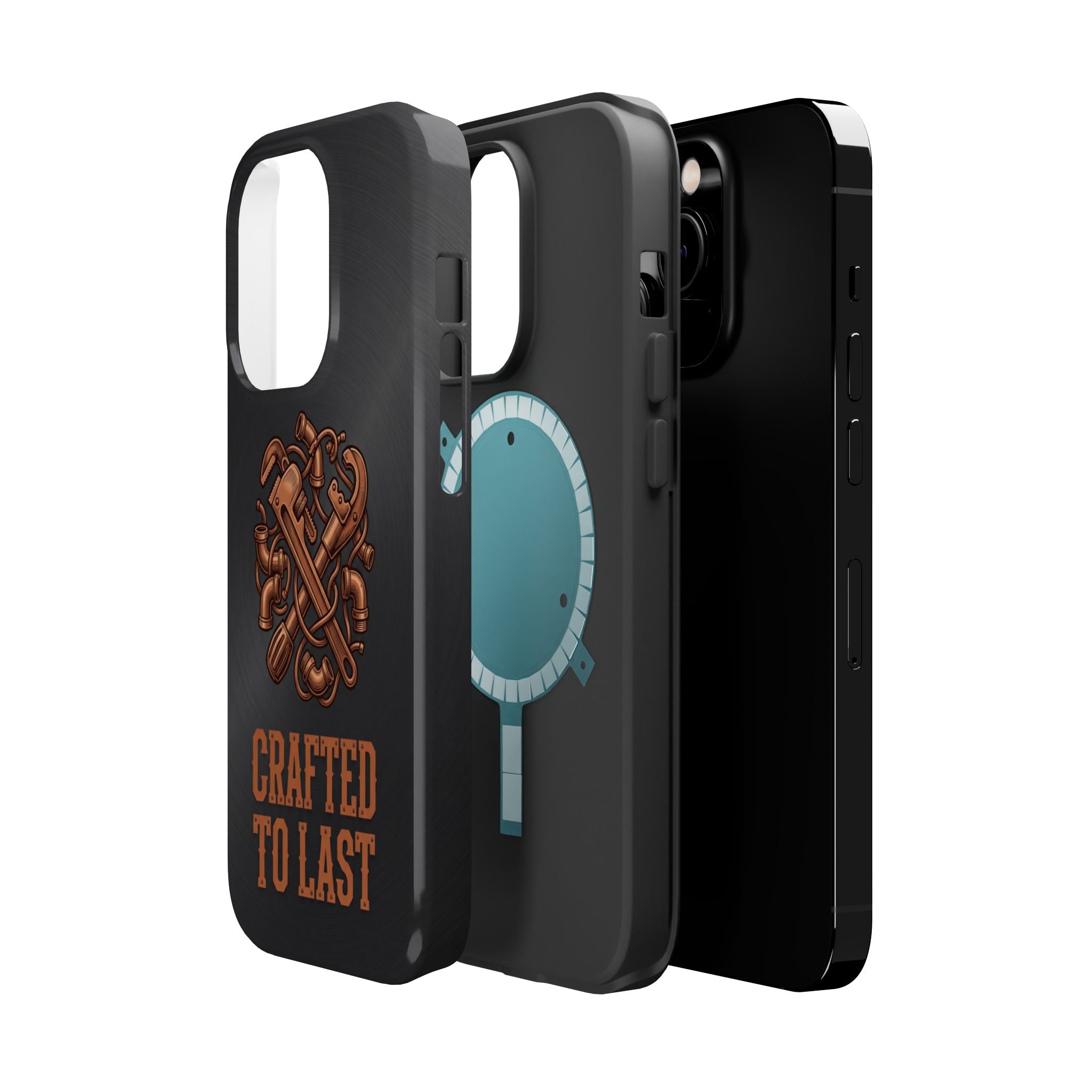 Crafted to Last Phone Case — Crossed Wrenches Wireless Charging Cover