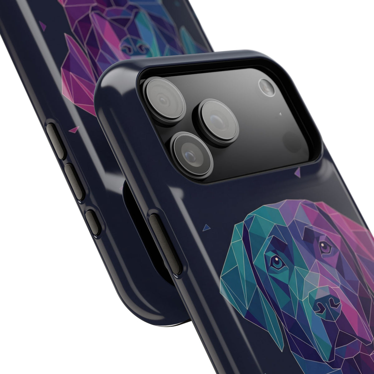 Geometric Labrador Phone Case — Tough Magnetic Case with Wireless Charging