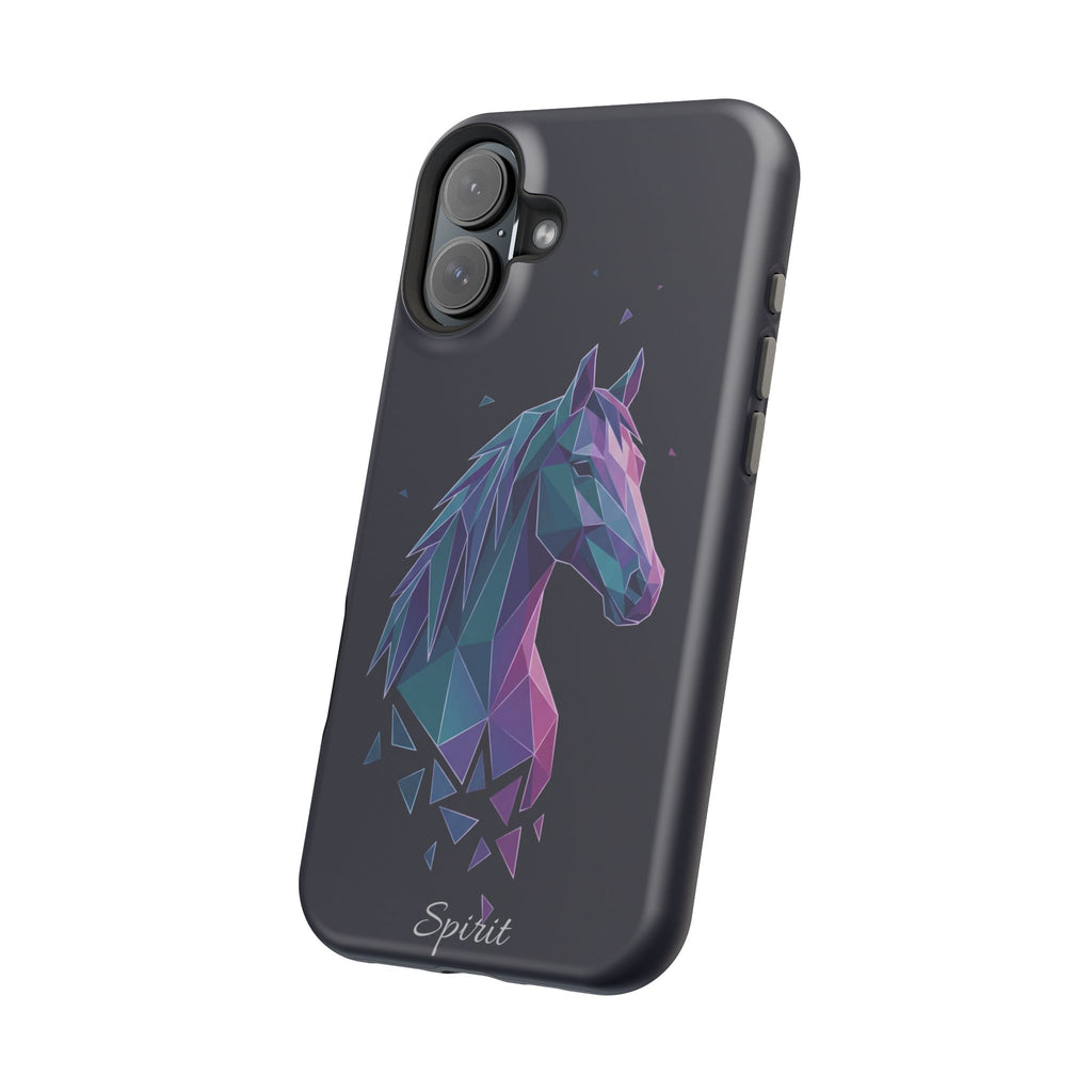 Personalized Geometric Horse Phone Case — Tough Magnetic Case with Wireless Charging