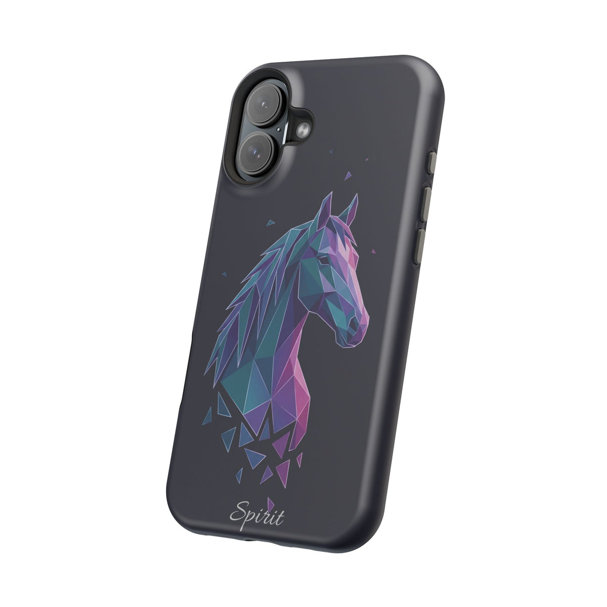 Personalized Geometric Horse Phone Case — Tough Magnetic Case with Wireless Charging