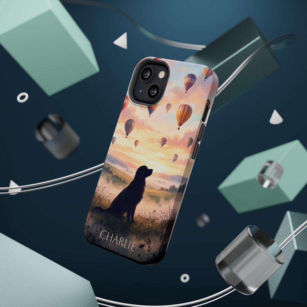 Personalized Golden Retriever Hot Air Balloon Phone Case — Wireless Charging Cover