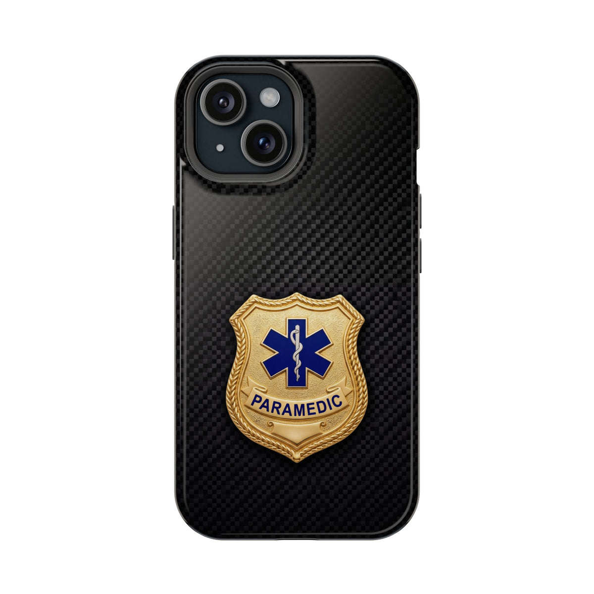 Gold Paramedic Badge Black Phone Case — Magnetic Wireless Charging Cover