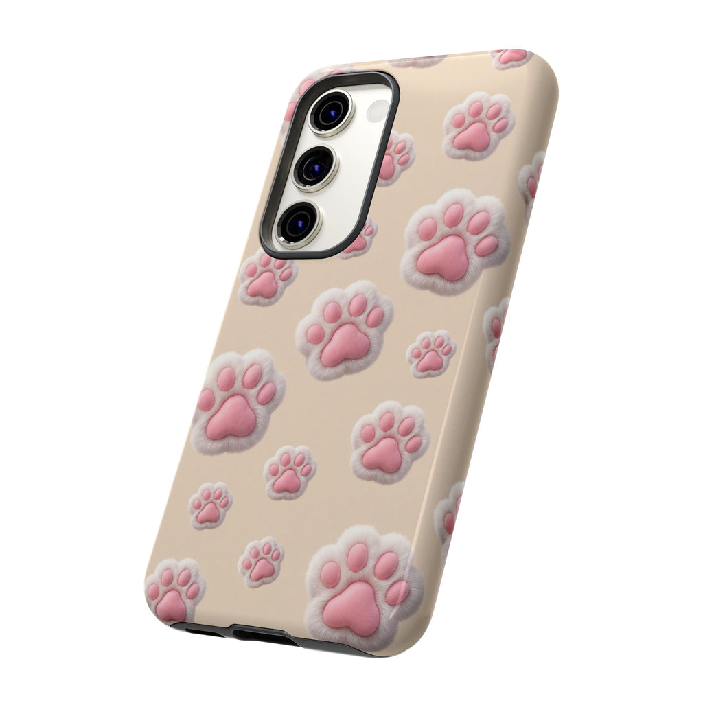 Golden Retriever Paw Print Phone Case | Cute Pink Paw Pattern for Dog Lovers | iPhone & Samsung