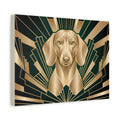 Dachshund Canvas | Art Deco Emerald & Gold Wall Art