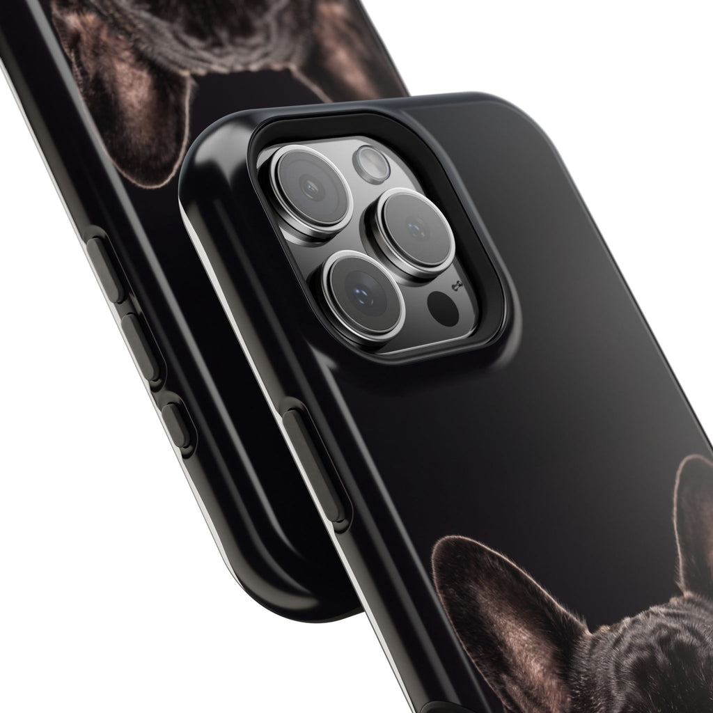 Black French Bulldog Phone Case — Impact-Resistant Wireless Charging Cover