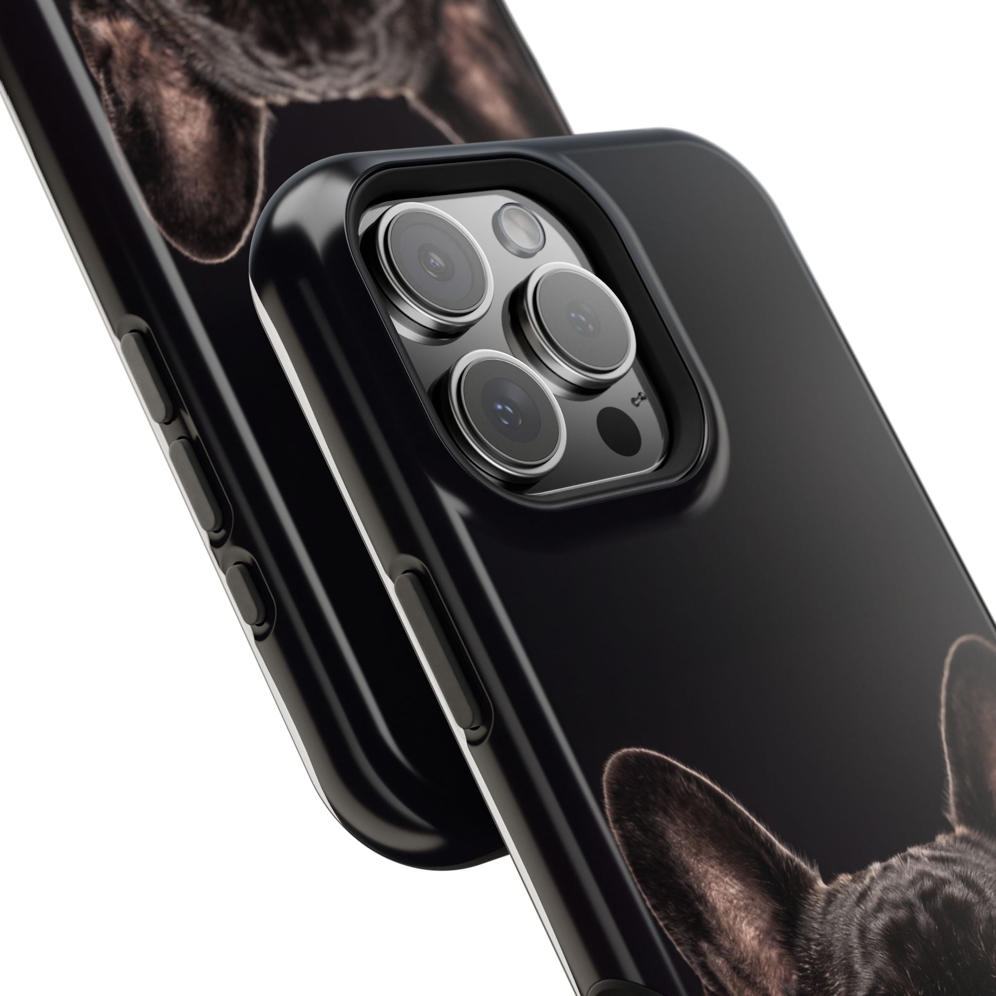 Black French Bulldog Phone Case — Impact-Resistant Wireless Charging Cover