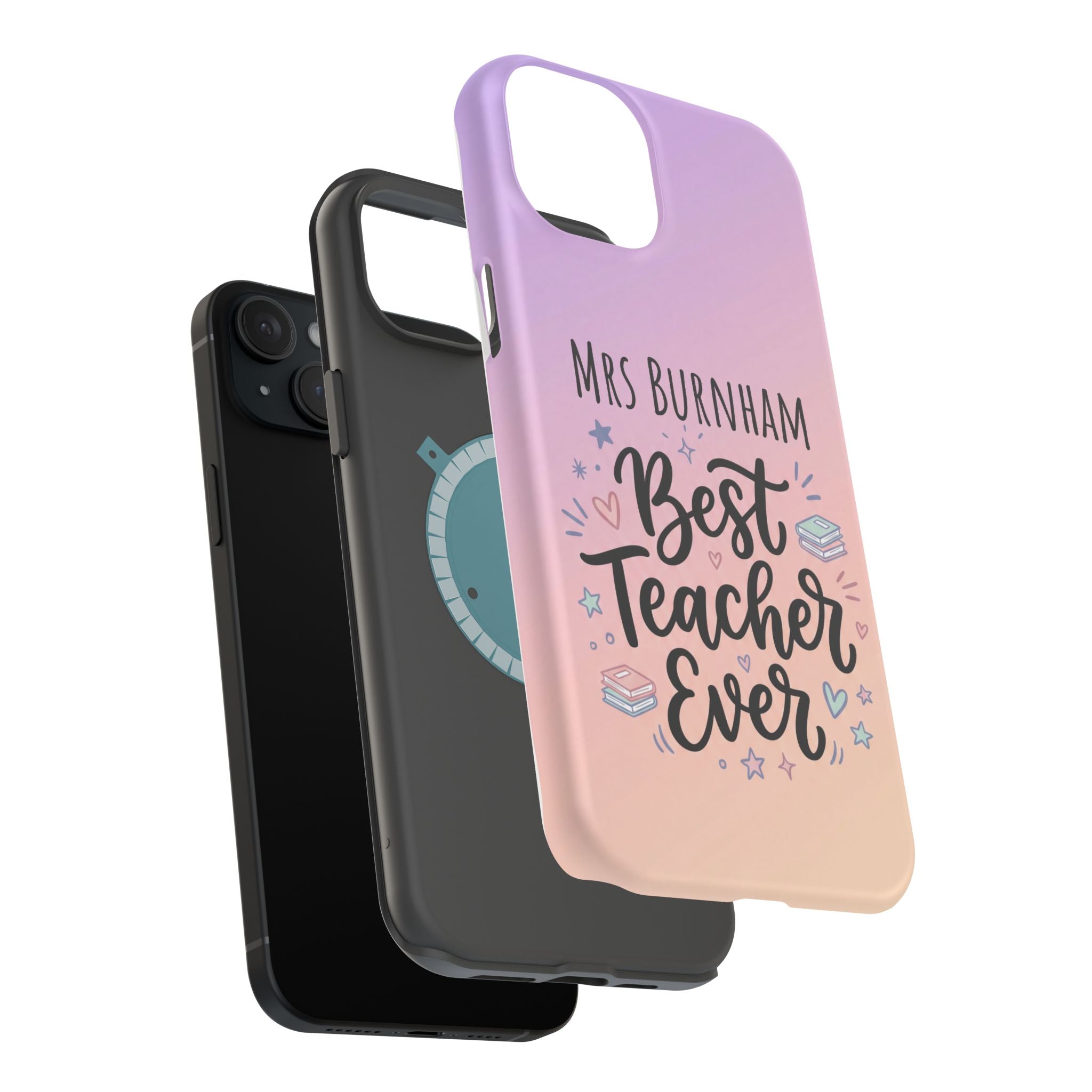 Best Teacher Ever Personalized Phone Case — Wireless Charging Cover