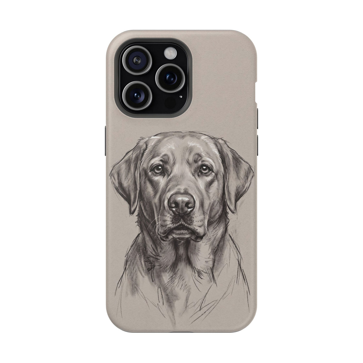 Charcoal Sketch Labrador Phone Case — Tough Magnetic Case with Wireless Charging