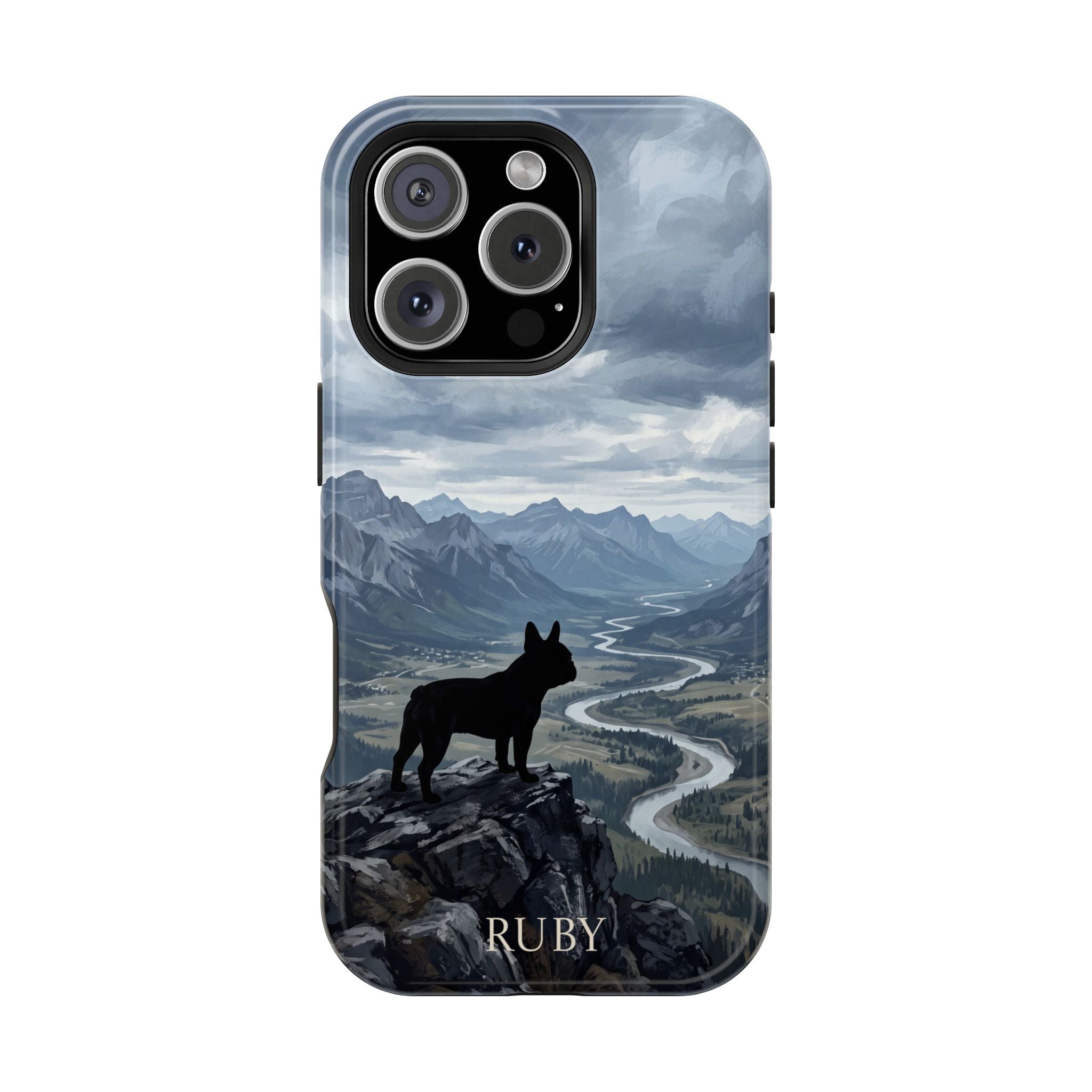 Personalized French Bulldog Mountain Valley Phone Case — Wireless Charging Cover