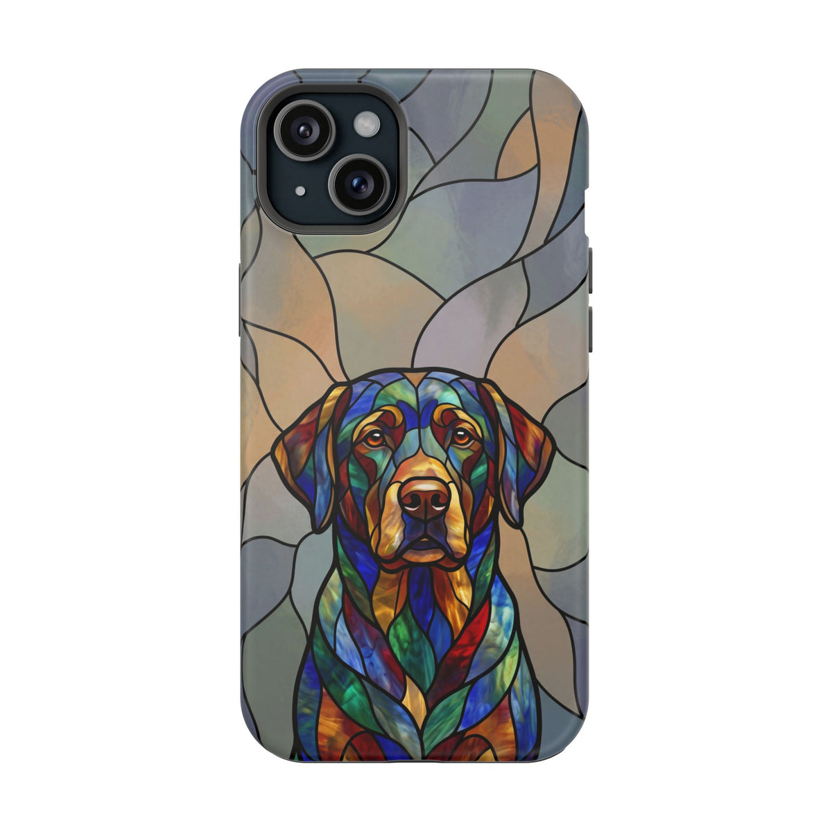 Stained Glass Labrador Phone Case — Tough Magnetic Case with Wireless Charging