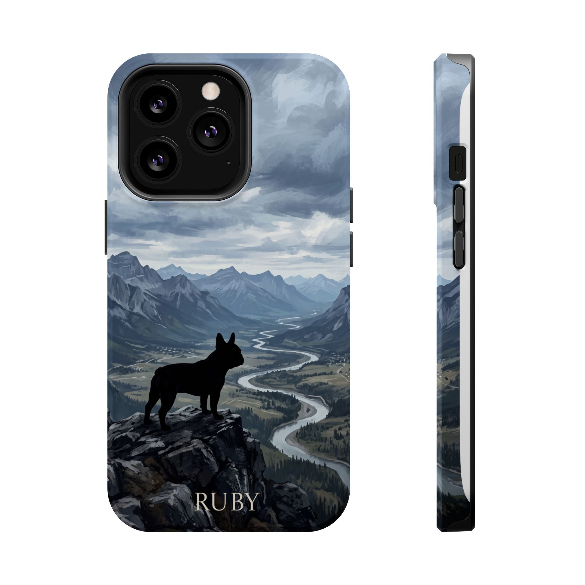Personalized French Bulldog Mountain Valley Phone Case — Wireless Charging Cover