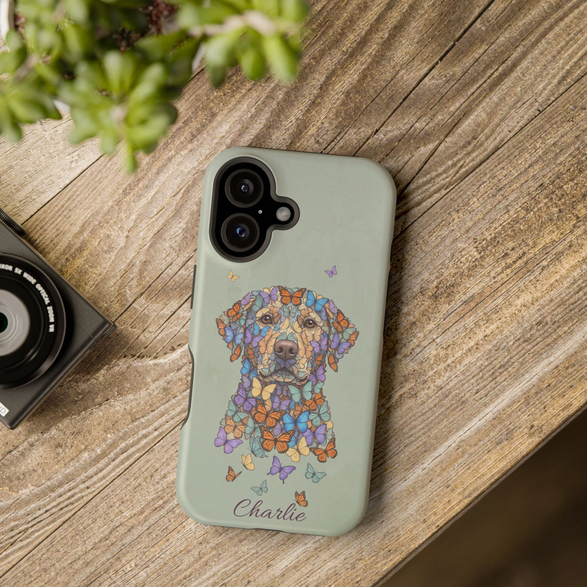 Personalized Butterfly Labrador Phone Case — Tough Magnetic Case with Wireless Charging