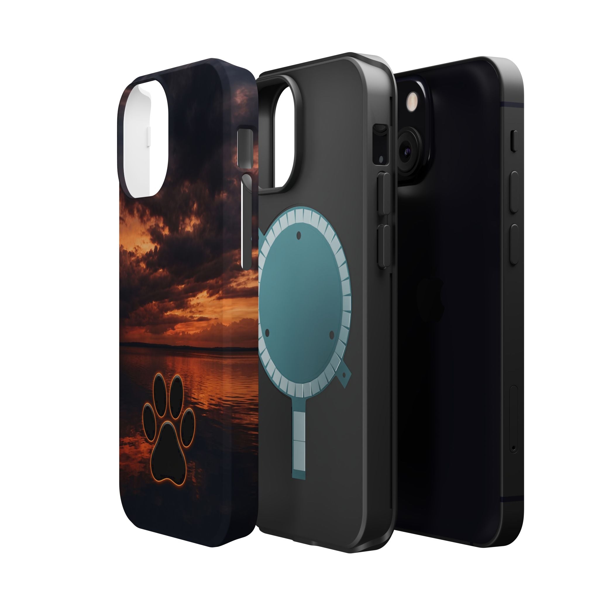 Paw Sunset Magnetic Impact-Resistant Phone Case for iPhone and Samsung Galaxy series