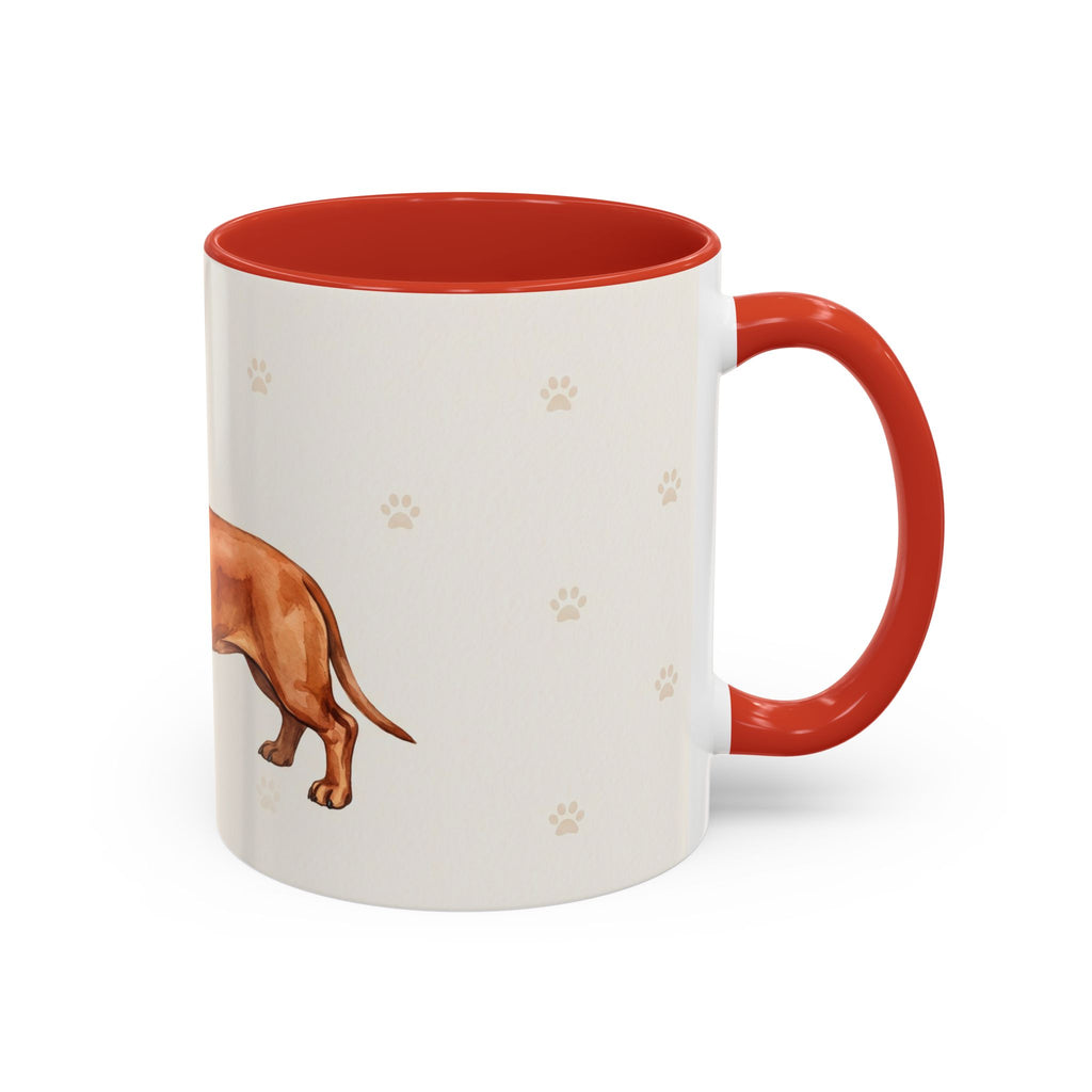 Dachshund Lover Mug – Wiener Dog with Scarf, Cute Watercolor Dachshund Gift Mug