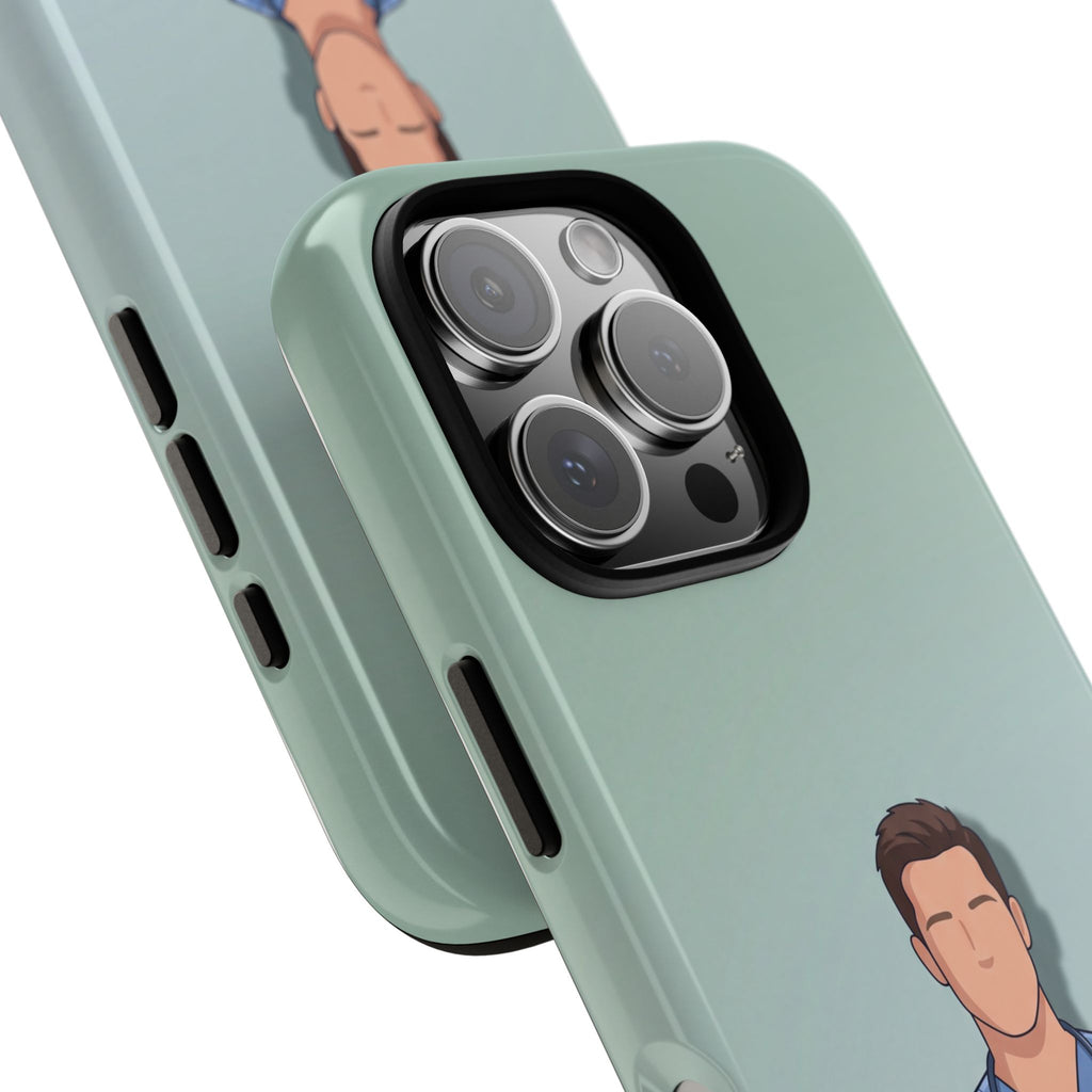 Male Nurse Phone Case | Confident Nurse in Blue Scrubs Illustration | iPhone & Samsung