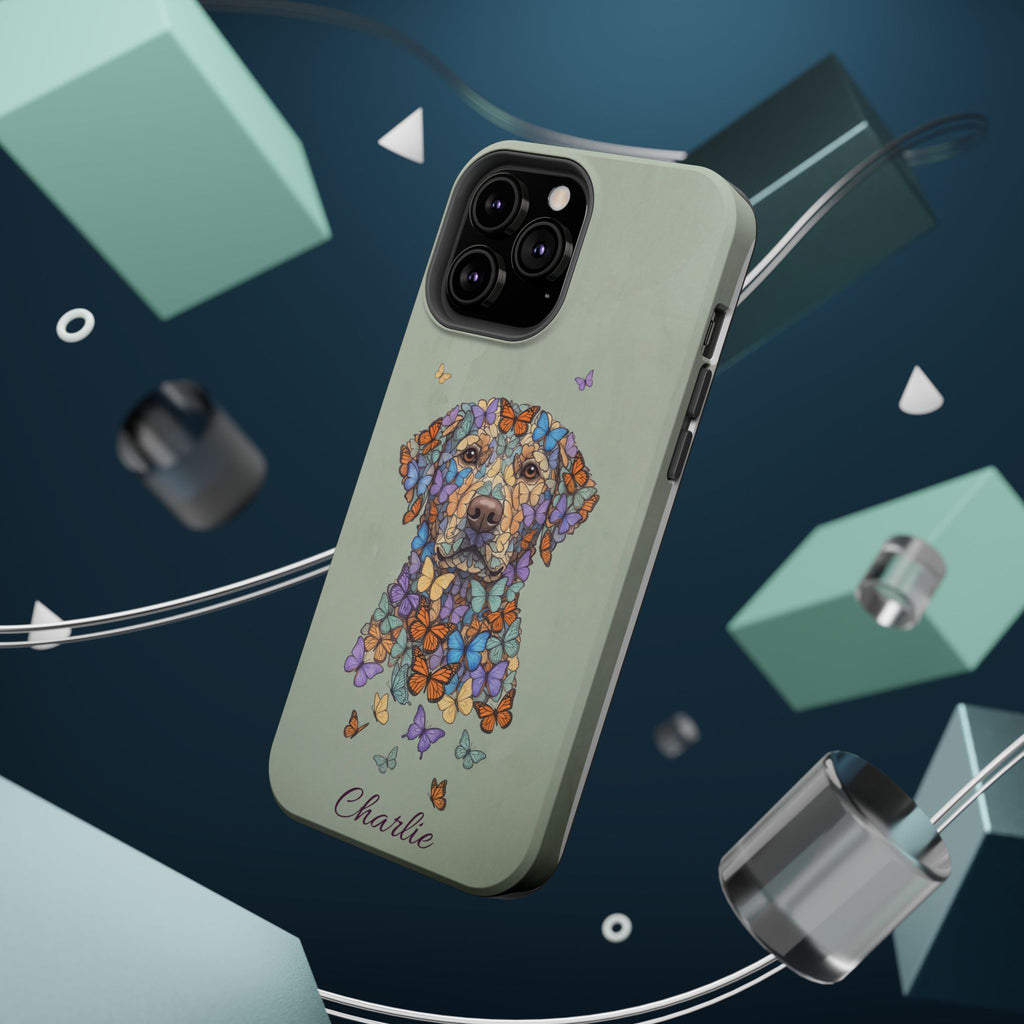 Personalized Butterfly Labrador Phone Case — Tough Magnetic Case with Wireless Charging