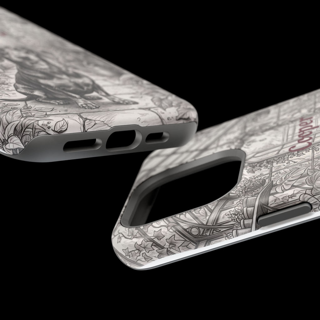 Personalized Dachshund Vintage Greenhouse Phone Case — Wireless Charging Cover