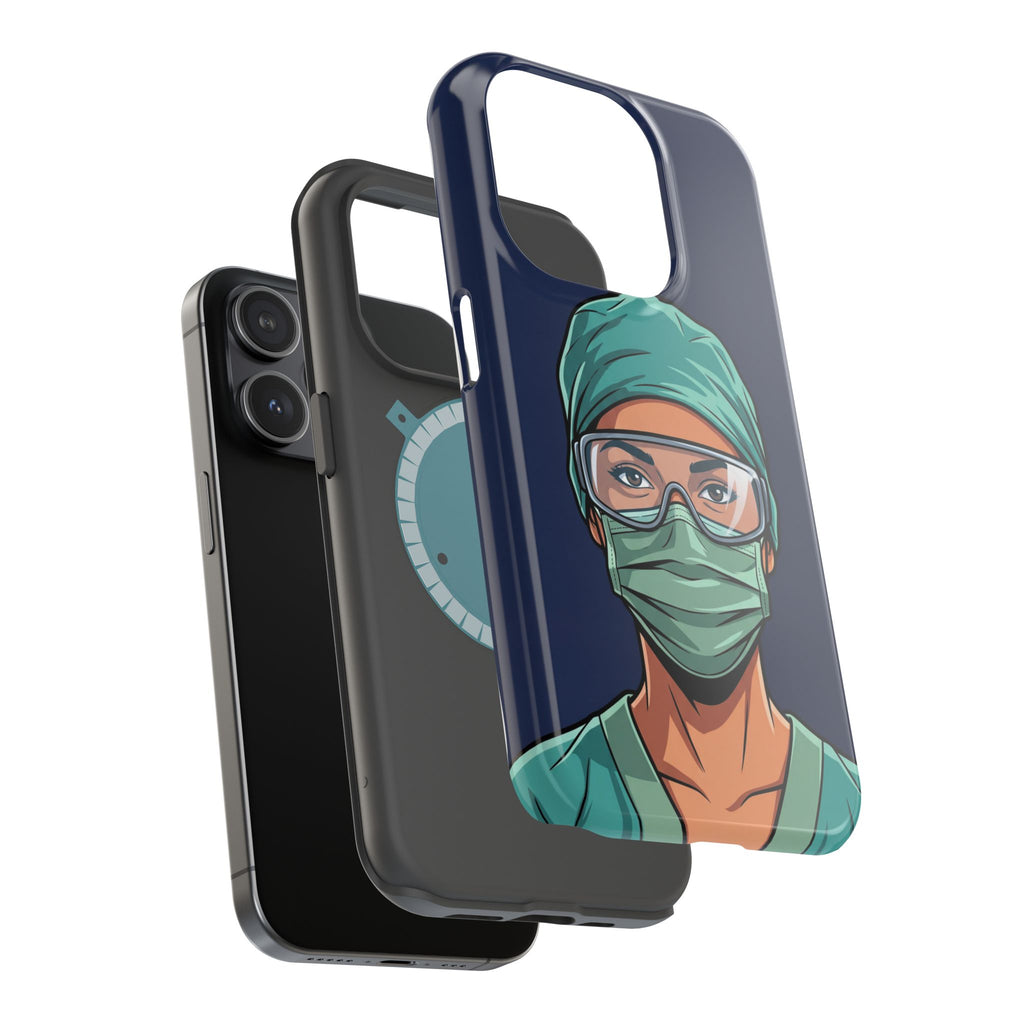Bold Nurse Portrait Phone Case — Magnetic Wireless Charging Cover