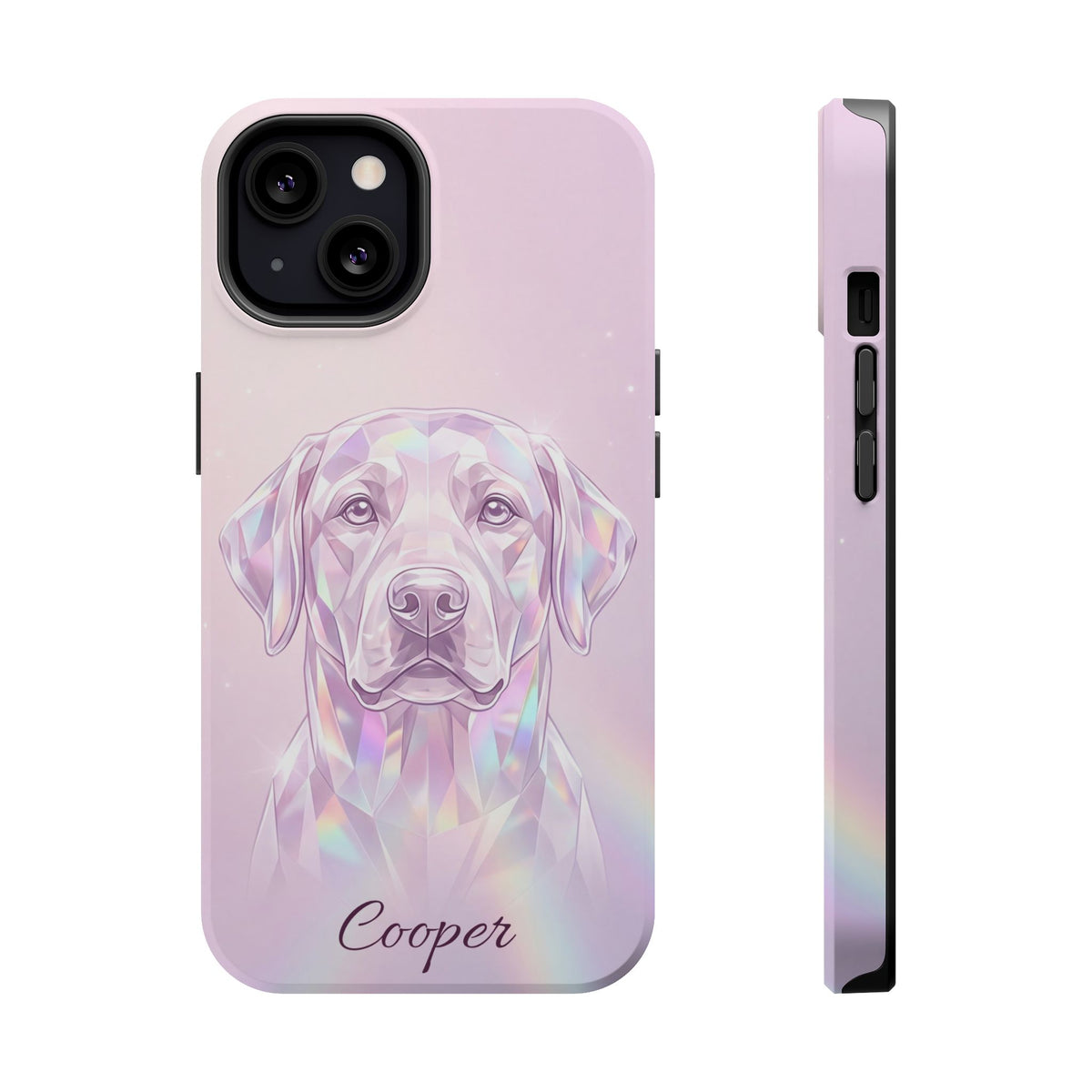 Personalized Crystal Prism Labrador Phone Case — Tough Magnetic Case with Wireless Charging