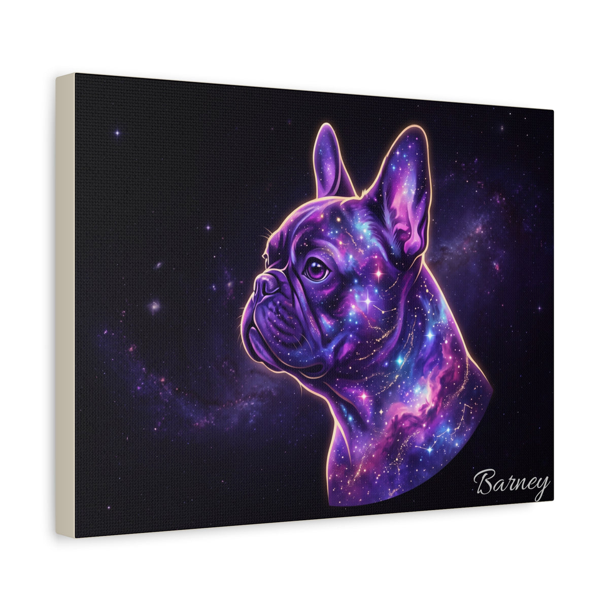 French Bulldog Personalized Canvas | Cosmic Galaxy Glow Wall Art