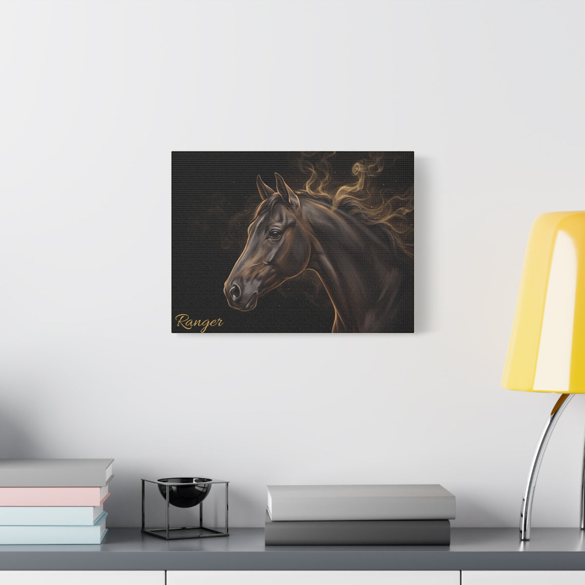 Horse Personalized Canvas | Gold Smoke Mane Wall Art