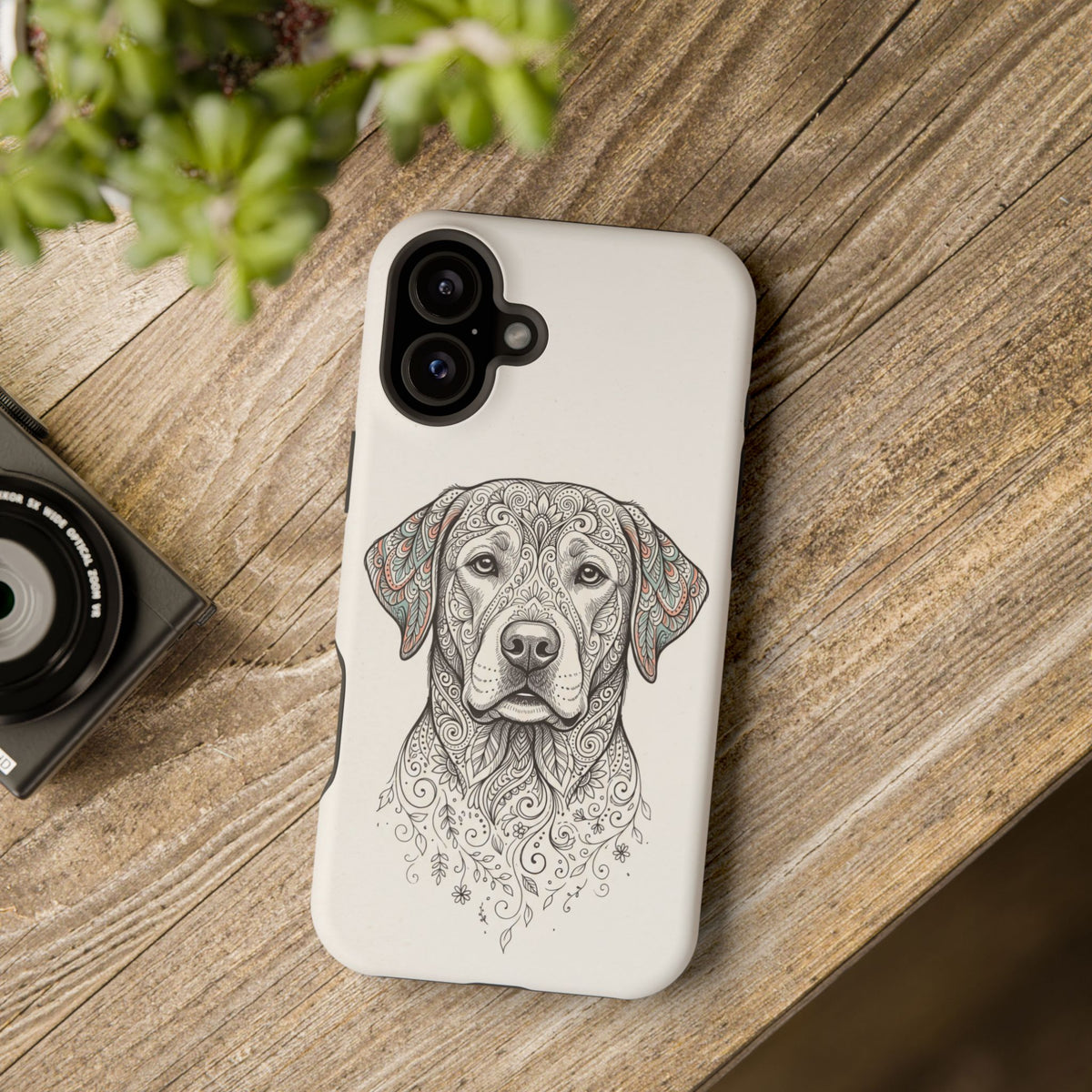 Mandala Labrador Phone Case — Tough Magnetic Case with Wireless Charging