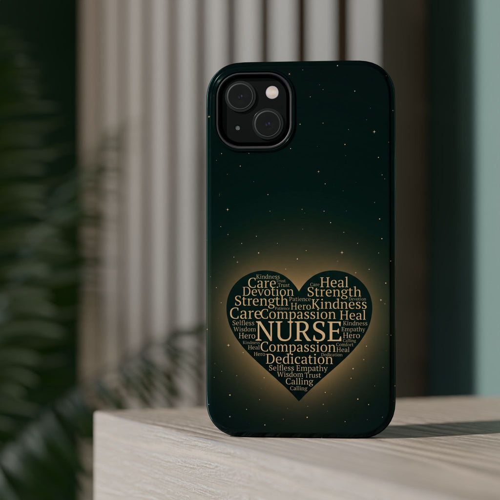 Nurse Heart Word and Art Phone Case — Impact-Resistant Wireless Charging Cover
