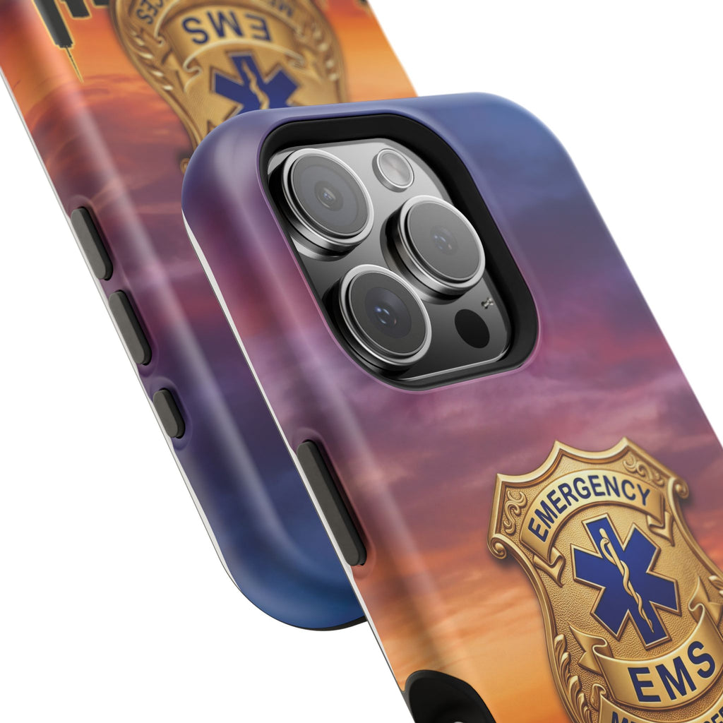 EMS Badge Sunset Skyline Phone Case — Magnetic Wireless Charging Cover