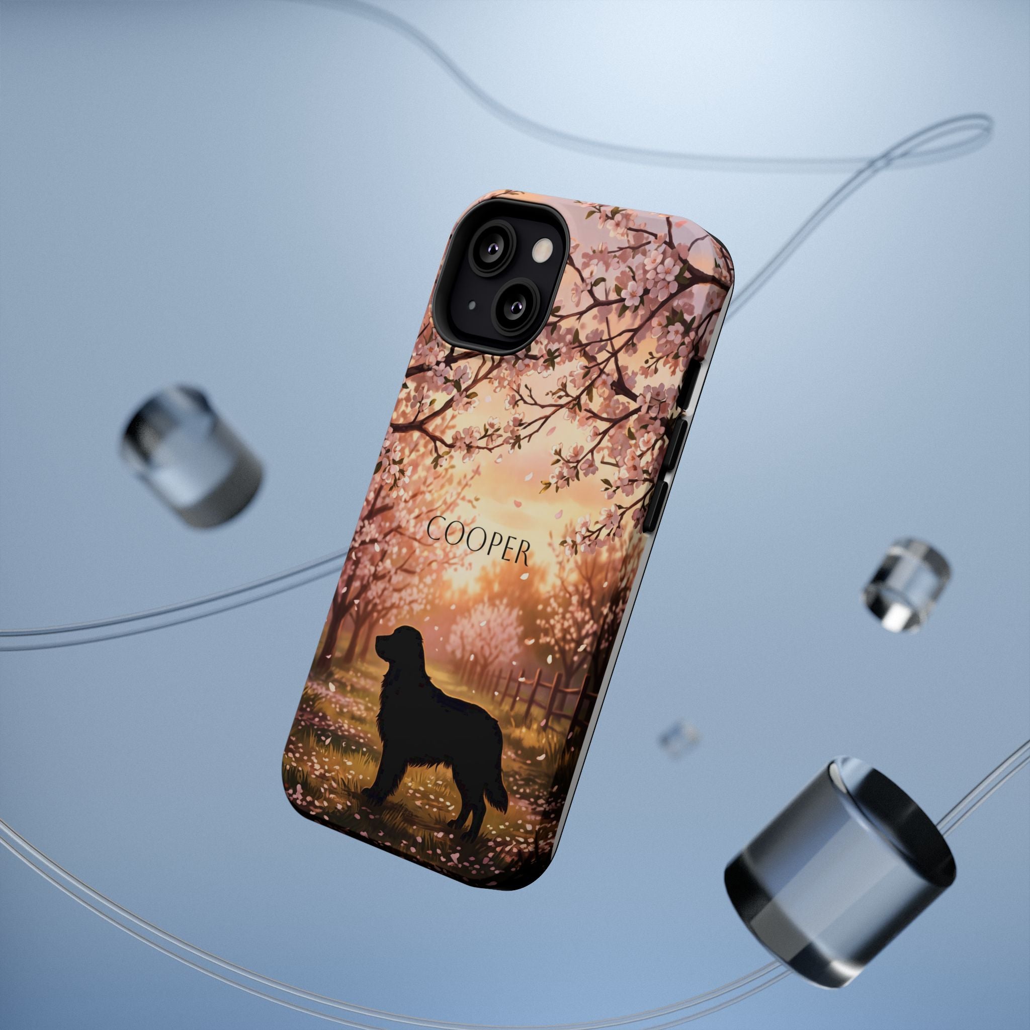 Personalized Golden Retriever Autumn Forest Phone Case — Wireless Charging Cover