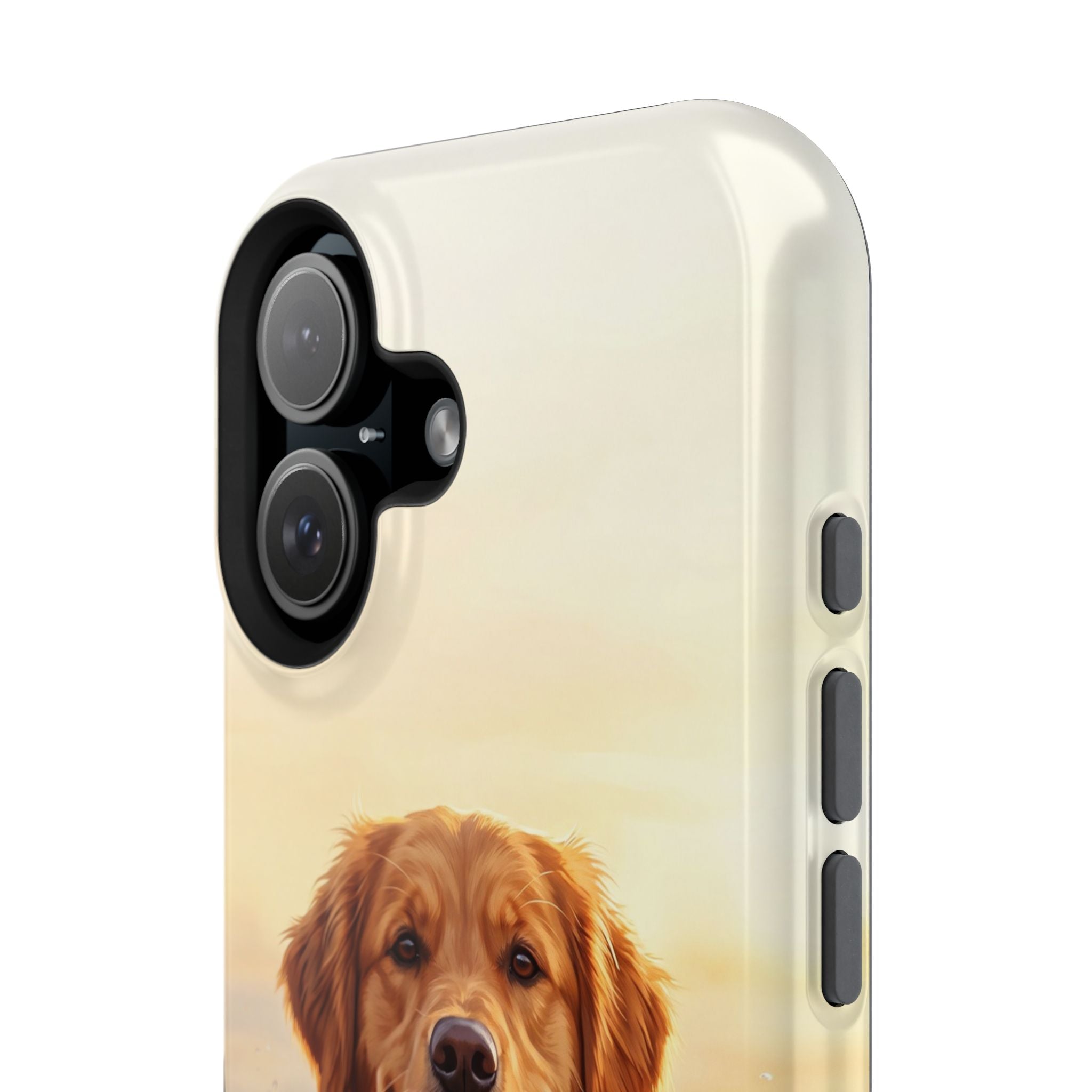 Beach Golden Retriever Phone Case — Impact-Resistant Wireless Charging Cover