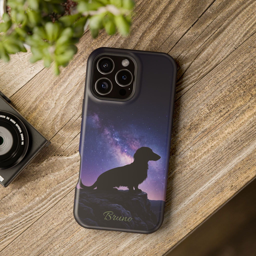 Personalized Dachshund Starry Night Phone Case — Wireless Charging Cover