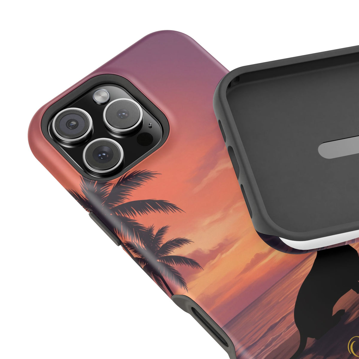 Personalized Dachshund Tropical Beach Sunset Phone Case — Wireless Charging Cover