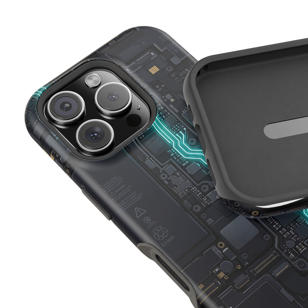 Cyan Bolt Electrician Phone Case — Electric Circuit Wireless Charging Cover