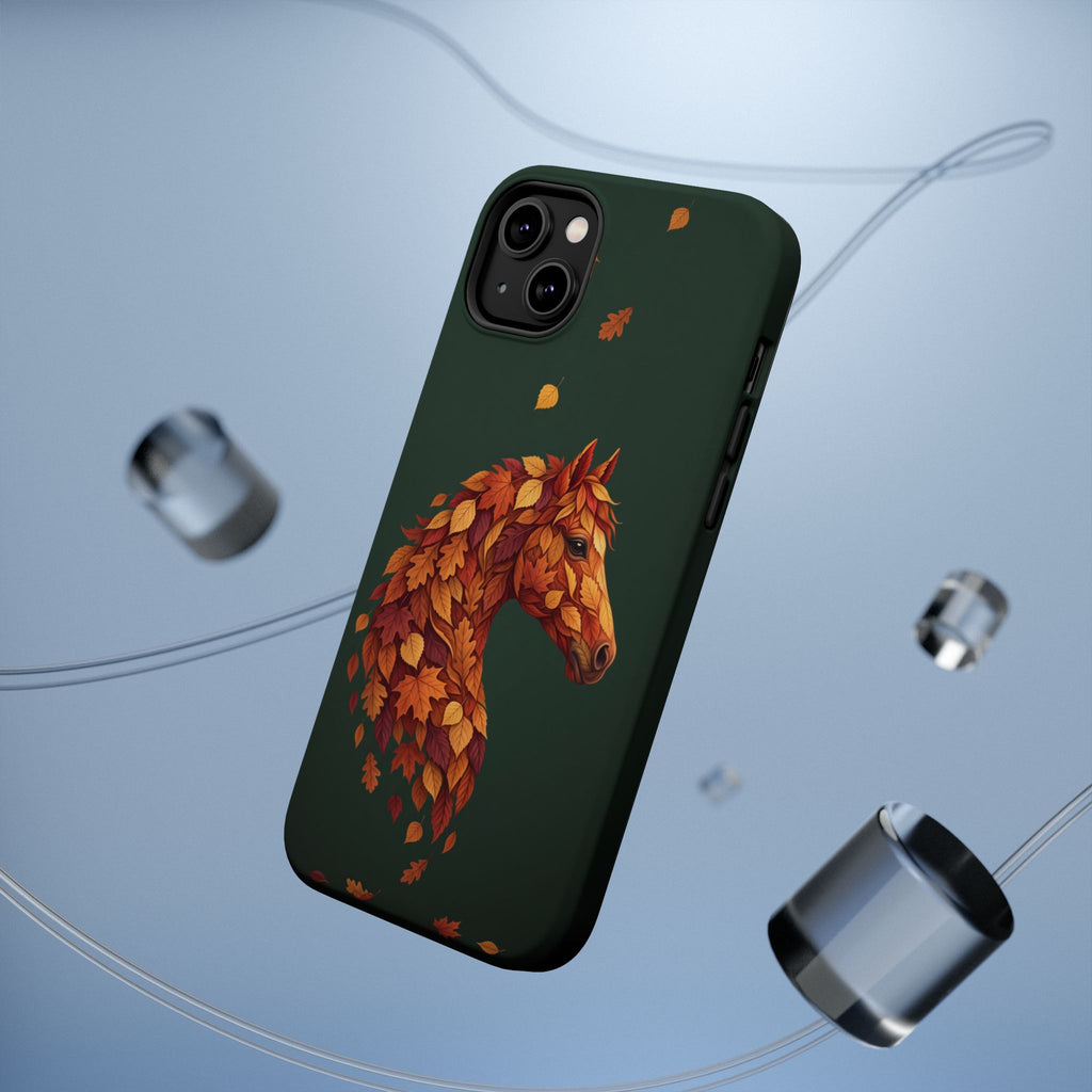 Autumn Leaves Horse Phone Case — Tough Magnetic Case with Wireless Charging