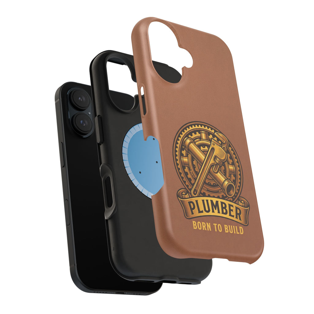 Plumber Born to Build Phone Case — Badge Wireless Charging Cover