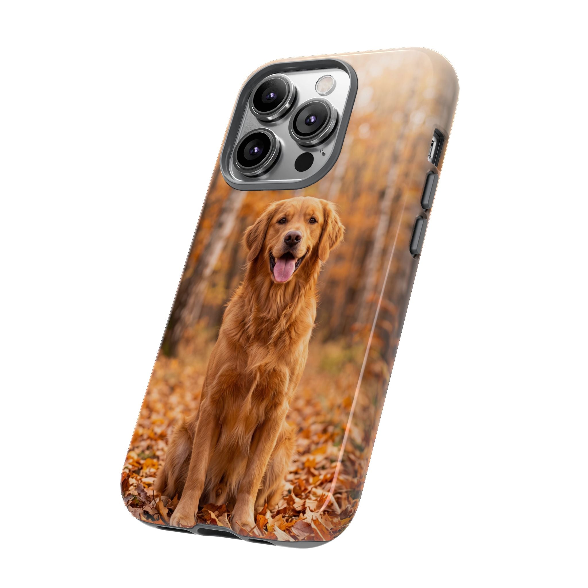 Golden Retriever Autumn Forest Phone Case | Happy Dog in Fall Foliage | Samsung & iPhone