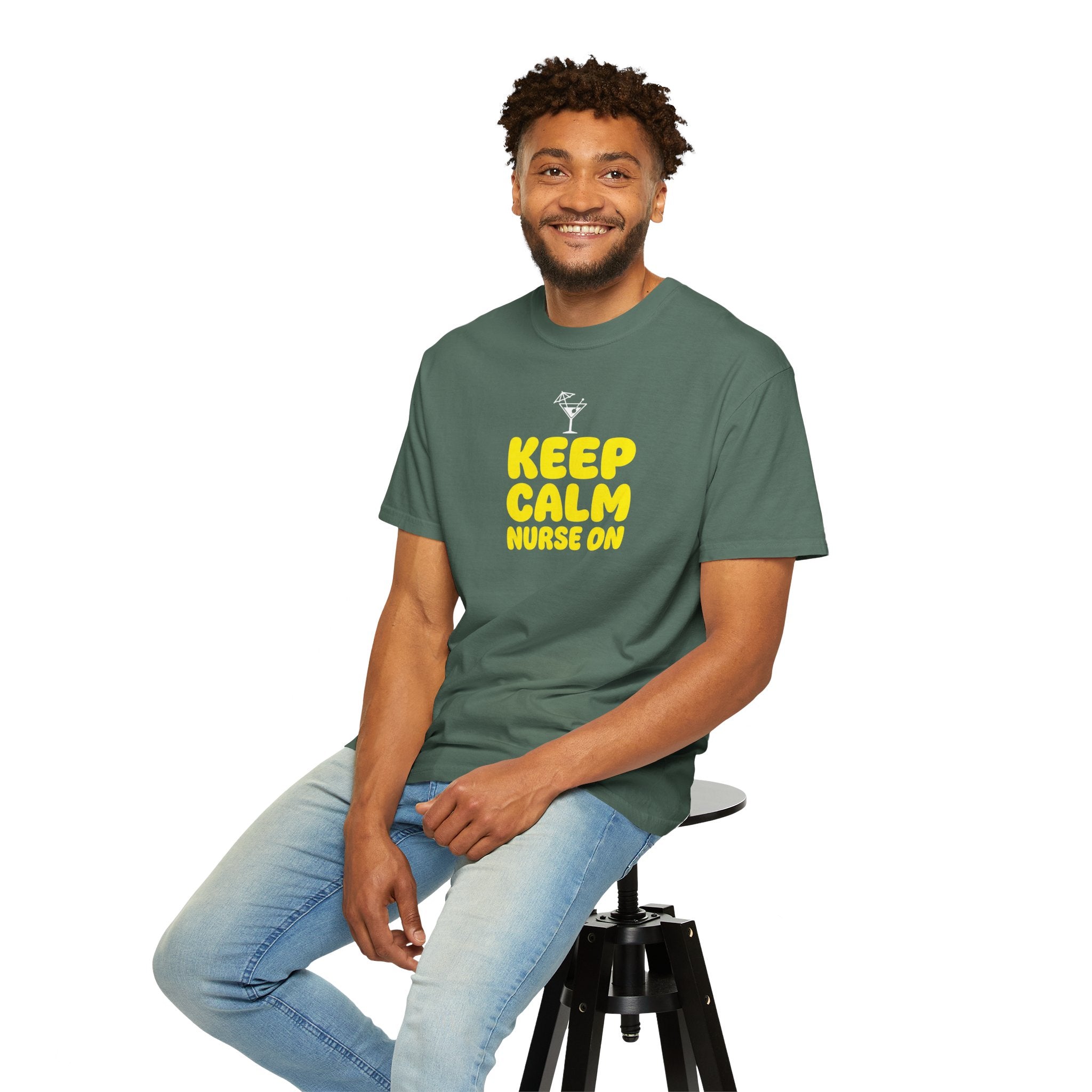 Nurse T-Shirt - "Keep Calm Nurse On" Funny Nursing Quote Unisex Tee, Nurse Appreciation Gift