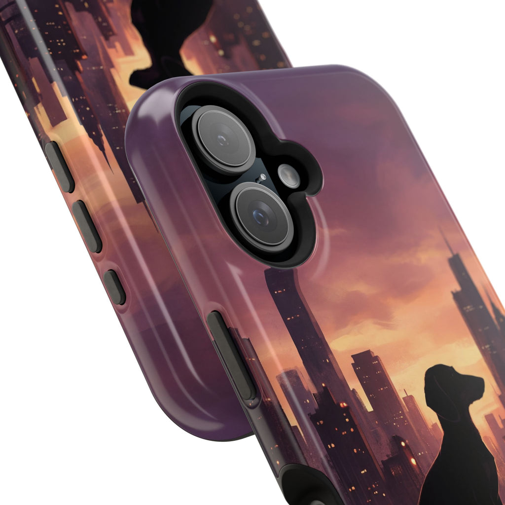 Personalized Dachshund City Skyline Phone Case — Wireless Charging Cover