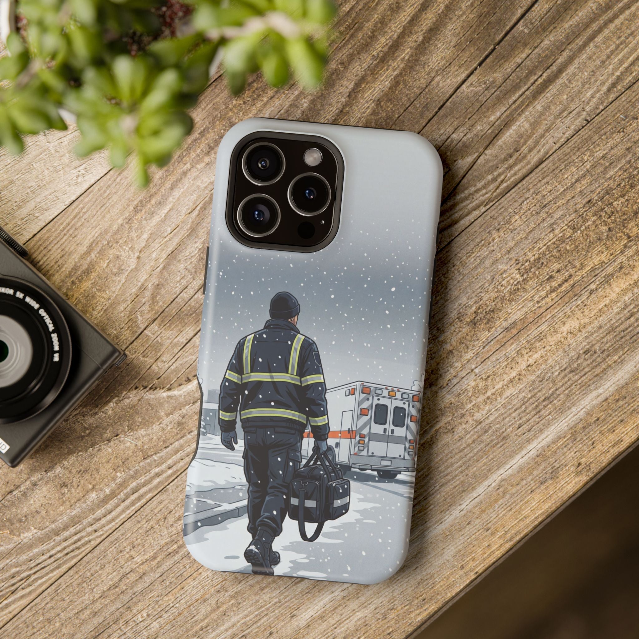 Bold Paramedic/EMT Portrait Phone Case — Magnetic Wireless Charging Cover