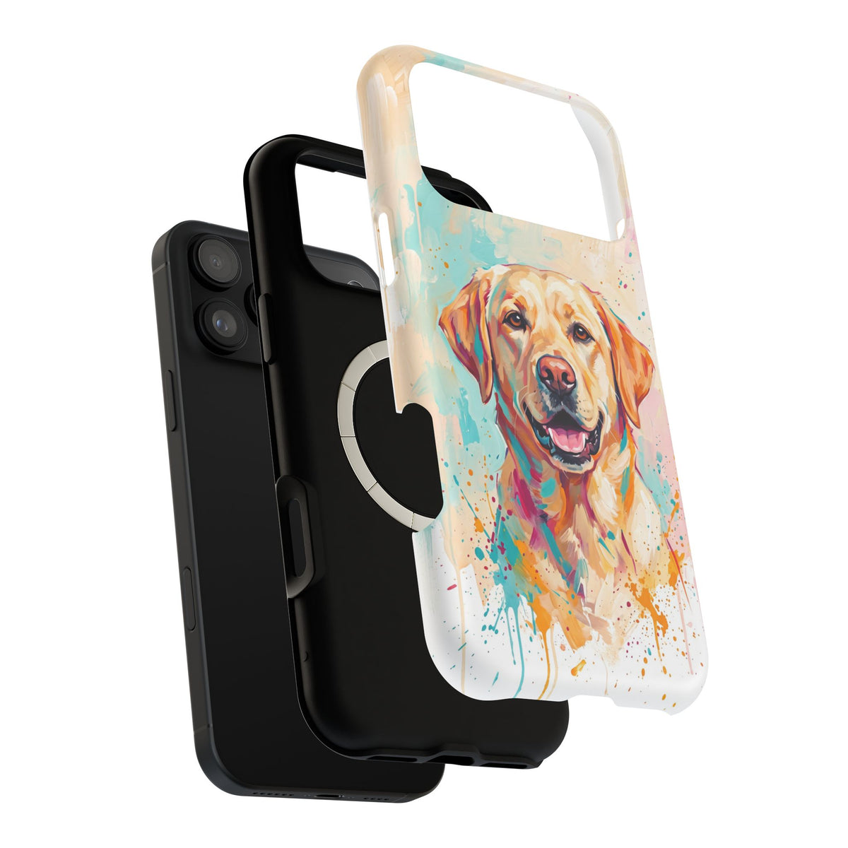 Yellow Labrador Colour Splash Phone Case — Tough Magnetic Case with Wireless Charging