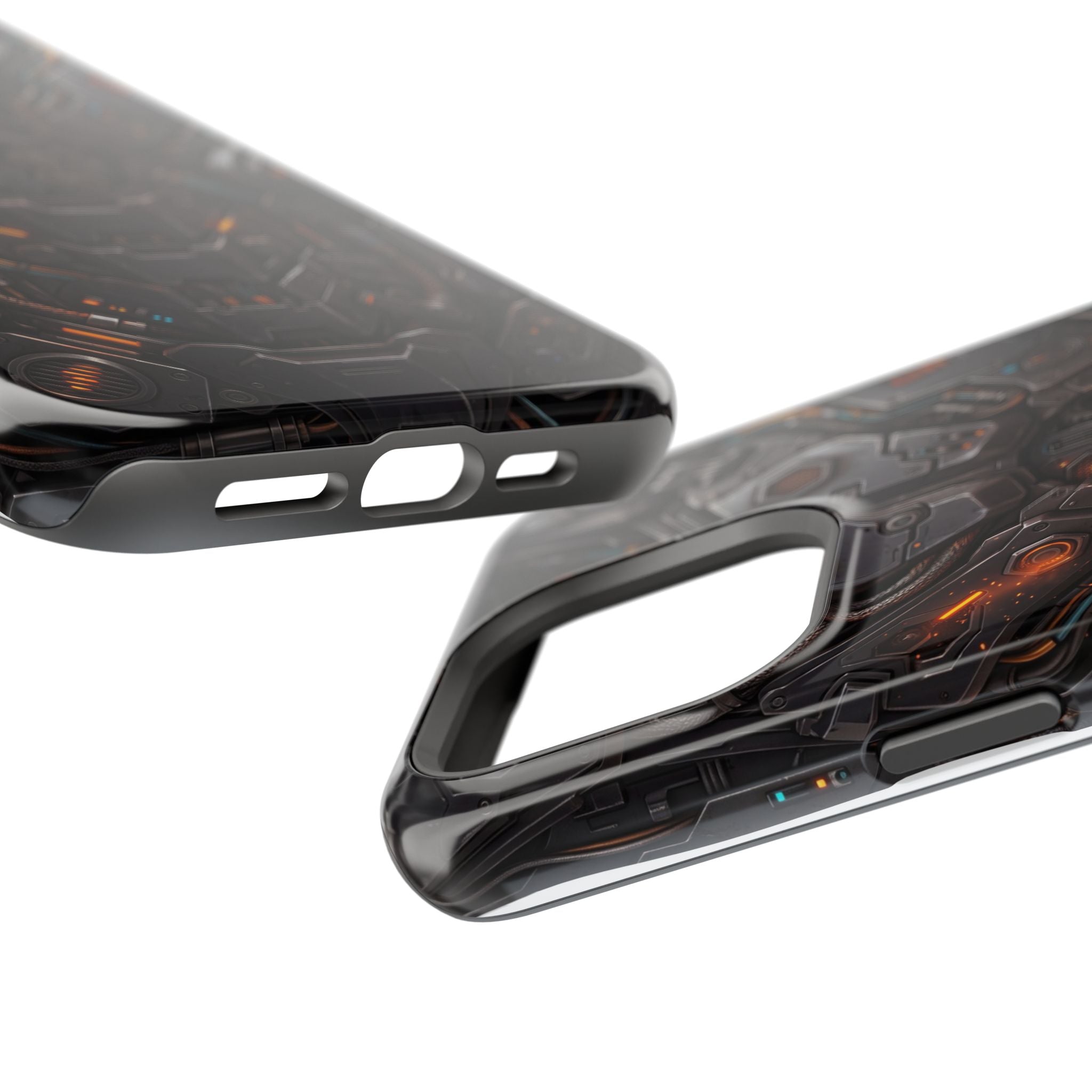 Mech Armor Phone Case — Industrial Circuit Wireless Charging Cover