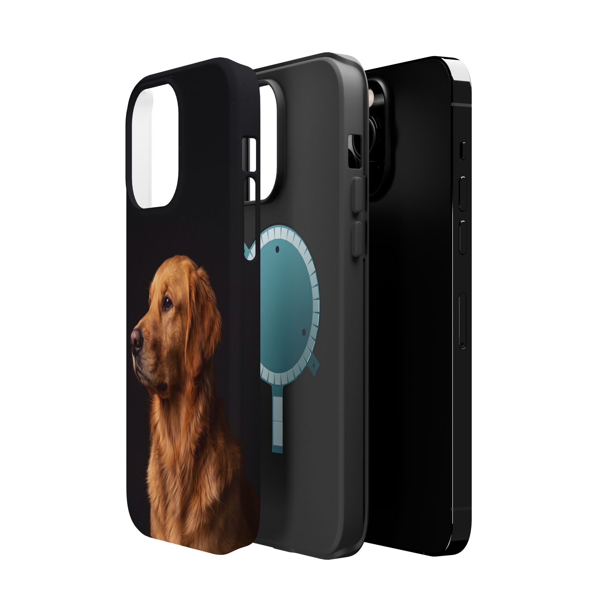 Golden Retriever Portrait Phone Case — Impact-Resistant Wireless Charging Cover