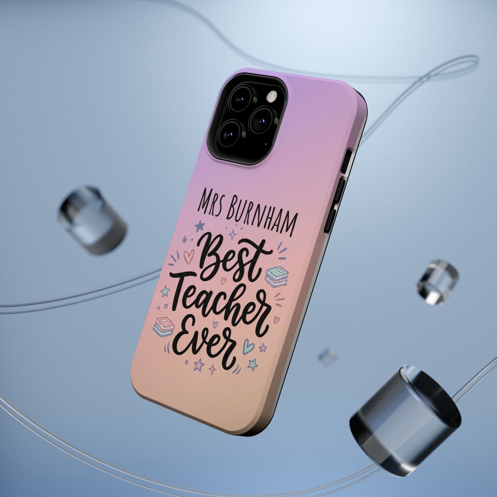 Best Teacher Ever Personalized Phone Case — Wireless Charging Cover