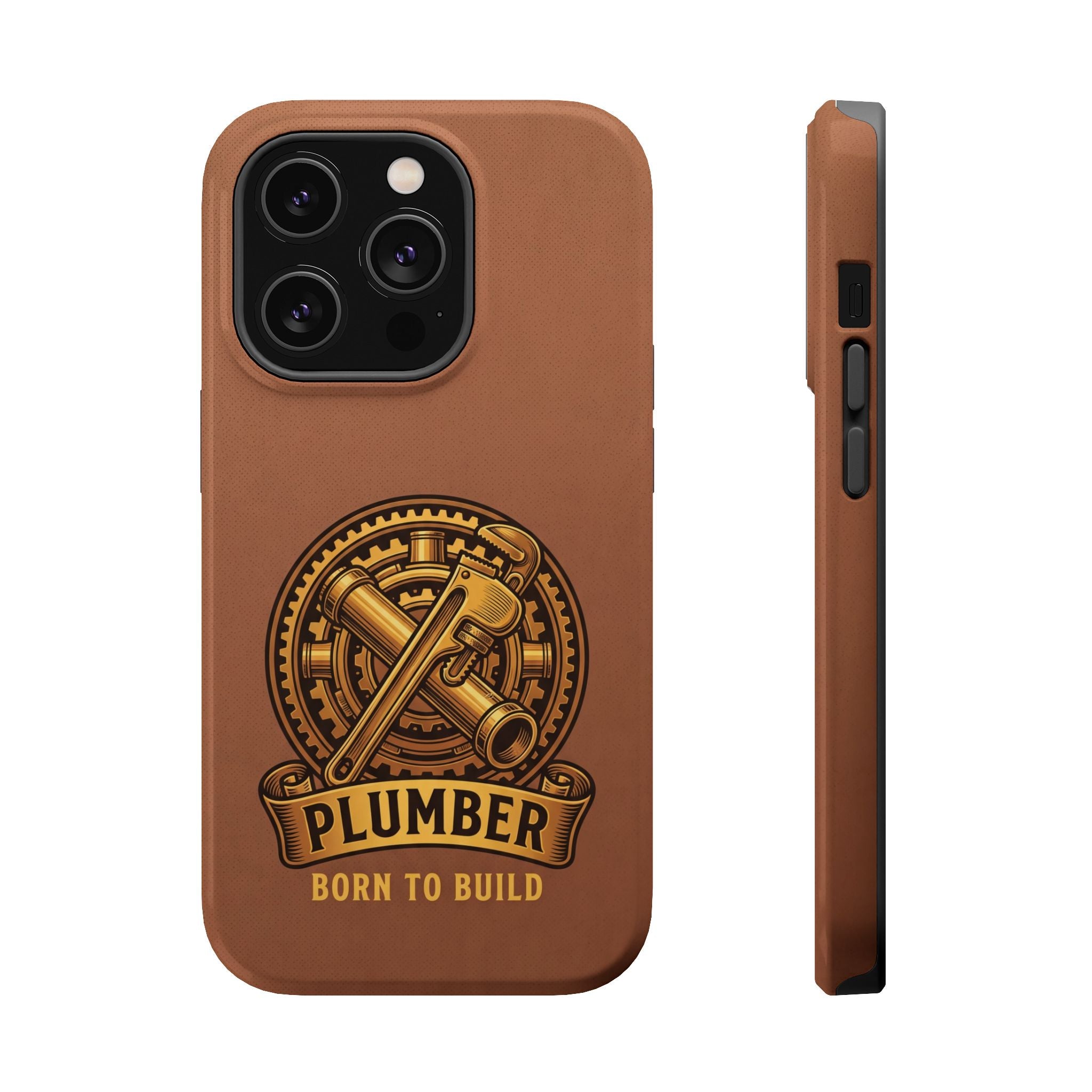 Plumber Born to Build Phone Case — Badge Wireless Charging Cover