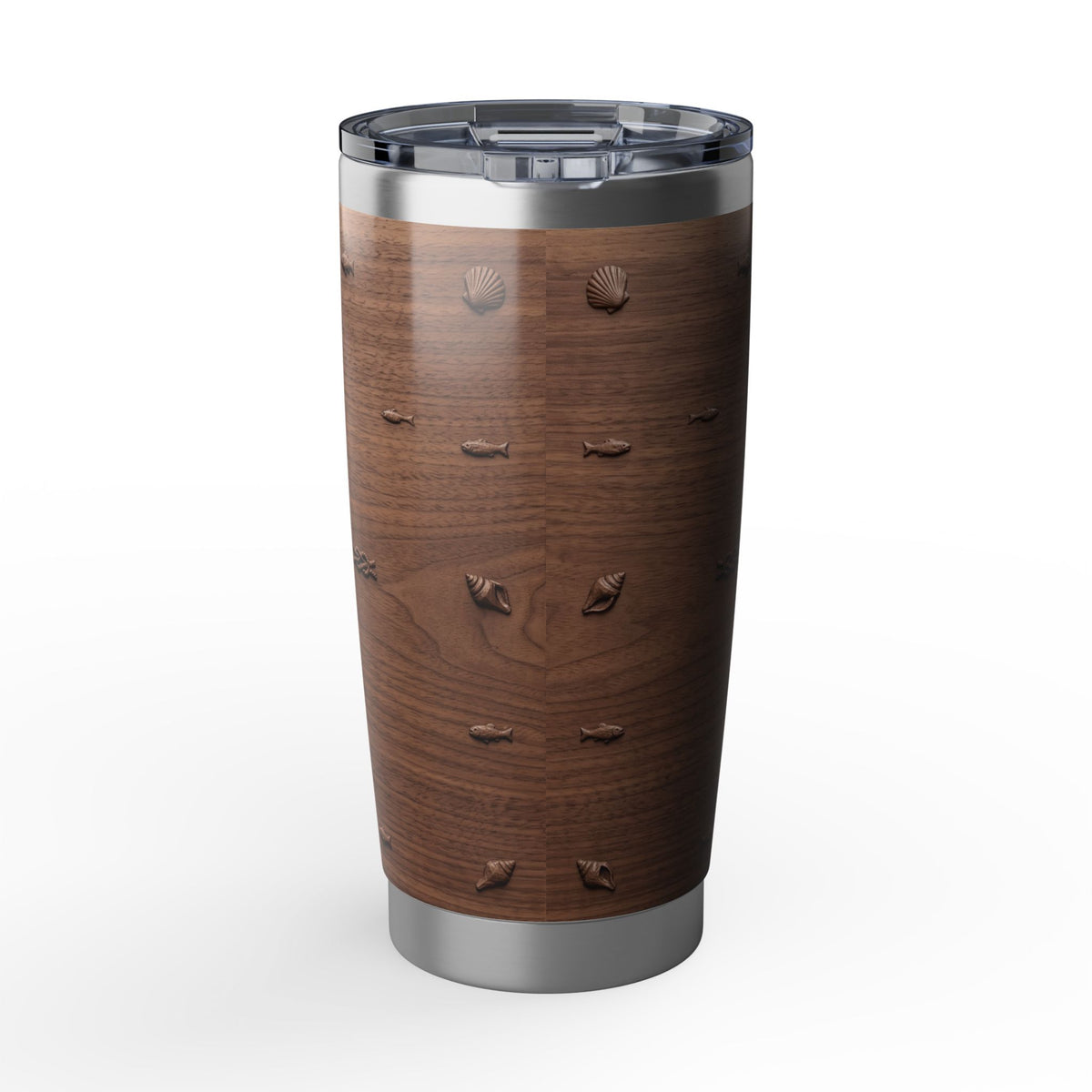 Sailing Tumbler | Carved Wood Art — 20 oz Stainless Travel Mug