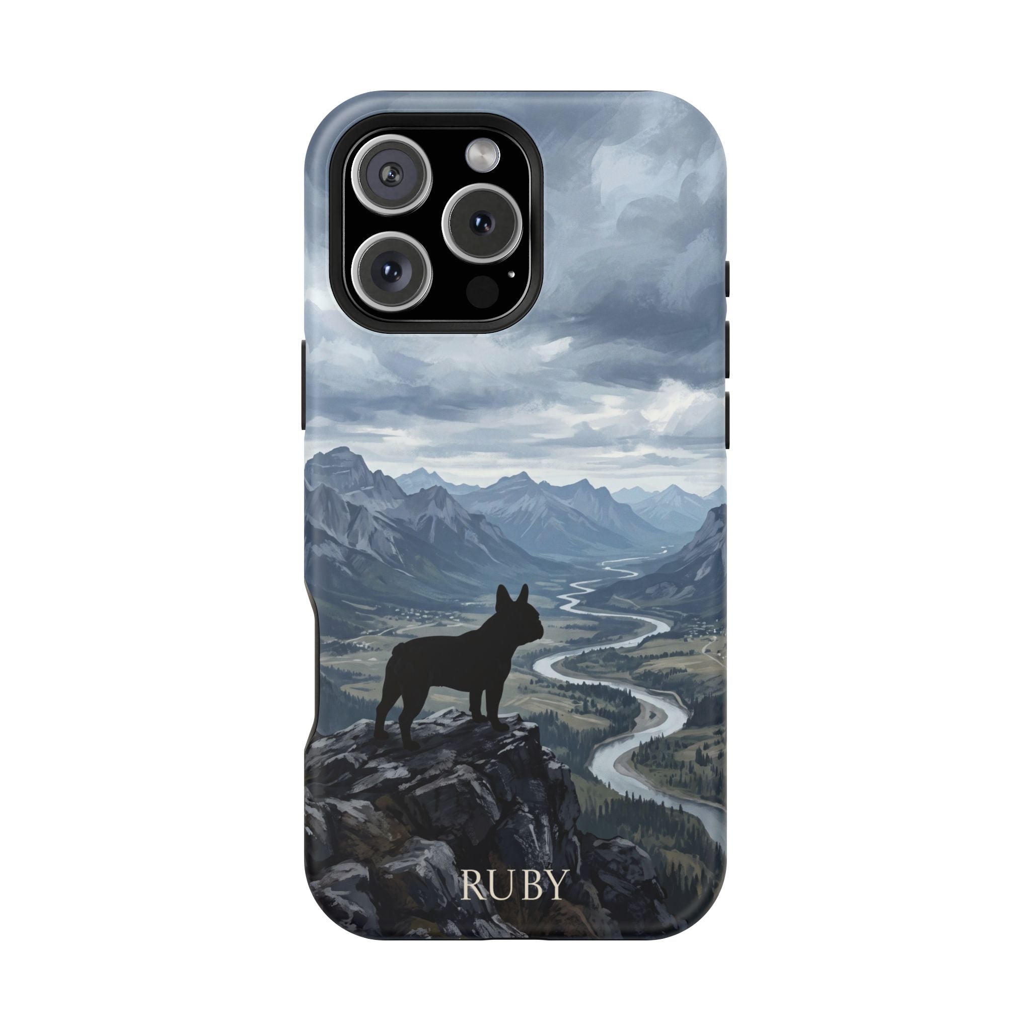 Personalized French Bulldog Mountain Valley Phone Case — Wireless Charging Cover
